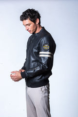 Blouson en cuir Classic Legend Motors Miles noir Homme