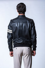 Blouson en cuir Classic Legend Motors Miles noir Homme