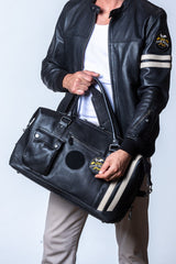 Sac de voyage en cuir Classic Legend Motors Gaston 48h noir Homme