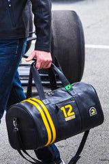 Ayrton Senna "Ayrton Bag Sport" black leather travel bag