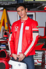 Ayrton Senna "Magic Senna" Red Leather Jacket for Men