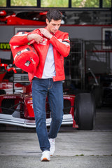 Ayrton Senna "Magic Senna" Red Leather Jacket for Men