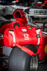 Ayrton Senna "Magic Senna" red leather travel bag