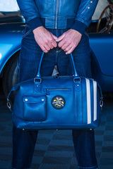 Sac de voyage en cuir Classic Legend Motors Gaston 48h bleu royal Homme