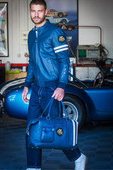 Sac de voyage en cuir Classic Legend Motors Gaston 48h bleu royal Homme