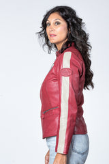 Blouson en cuir 24H Le Mans Amanda rouge racing Femme