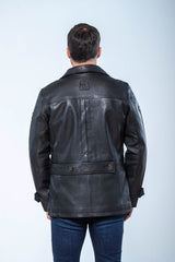 Blouson en cuir Steve McQueen Andrew noir Homme