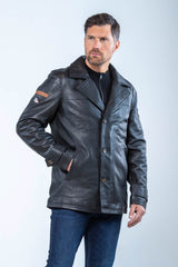 Blouson en cuir Steve McQueen Andrew noir Homme