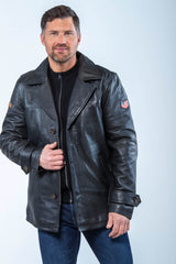 Blouson en cuir Steve McQueen Andrew noir Homme