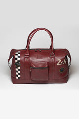 24H Le Mans Andy 48h dark red leather travel bag