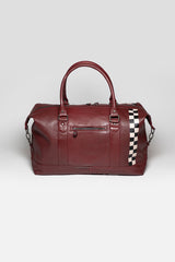 24H Le Mans Andy 48h dark red leather travel bag