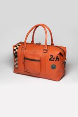 Sac de voyage en cuir 24H Le Mans Andy 48h orange