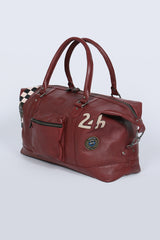 24H Le Mans Andy 48h dark red leather travel bag