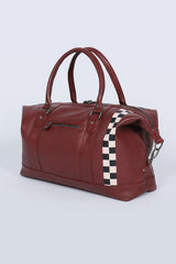 24H Le Mans Andy 48h dark red leather travel bag