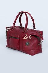 24H Le Mans Andy 48h dark red leather travel bag