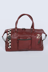 24H Le Mans Andy 48h dark red leather travel bag