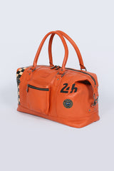 Sac de voyage en cuir 24H Le Mans Andy 48h orange