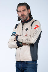 Ari Vatanen Ari ecru leather jacket Men