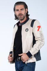 Ari Vatanen Ari ecru leather jacket Men