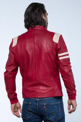 Blouson en cuir Ari Vatanen Ari rouge racing Homme