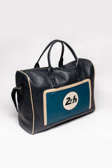 Sac de voyage en cuir 24H Le Mans Austin 48h bleu ocean marine