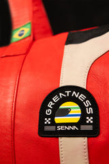 Ayrton Senna "Magic Senna" red leather travel bag