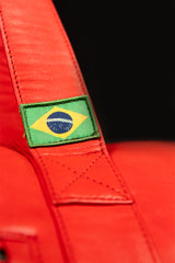 Ayrton Senna "Magic Senna" red leather travel bag