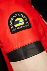 Ayrton Senna "Magic Senna" Red Leather Jacket for Men