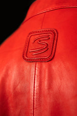 Ayrton Senna "Magic Senna" Red Leather Jacket for Men