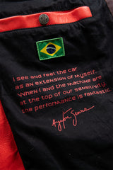 Ayrton Senna "Magic Senna" Red Leather Jacket for Men