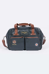 Royal Air Force Dahl 3 leather travel bag in navy blue