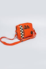 24H Le Mans Dani Reporter orange leather bag