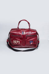 Sac de voyage en cuir Steve McQueen Dean 5 72h rouge foncé Homme