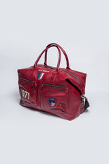 Sac de voyage en cuir Steve McQueen Dean 5 72h rouge foncé Homme