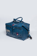 Sac de voyage en cuir Steve McQueen Dean 5 72h bleu royal Homme