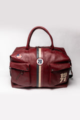 Sac de voyage en cuir Steve McQueen Dean 6 72h rouge foncé