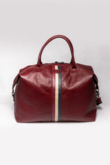 Sac de voyage en cuir Steve McQueen Dean 6 72h rouge foncé