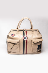 Sac de voyage en cuir Steve McQueen Dean 6 72h ecru