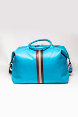 Sac de voyage en cuir Steve McQueen Dean 6 72h bleu nordique