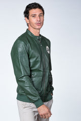 Blouson en cuir 24H Le Mans Denis vert Homme