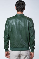 Blouson en cuir 24H Le Mans Denis vert Homme