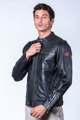 Blouson en cuir Steve McQueen Dennis 2 noir Homme