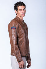 Blouson en cuir Steve McQueen Dennis 2 tortoise Homme