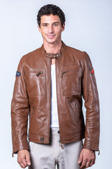 Blouson en cuir Steve McQueen Dennis 2 tortoise Homme