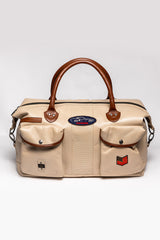 Sac de voyage en cuir Steve McQueen Duke 48h ecru