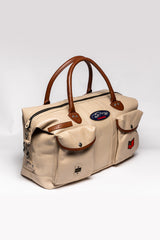 Sac de voyage en cuir Steve McQueen Duke 48h ecru