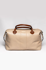 Sac de voyage en cuir Steve McQueen Duke 48h ecru