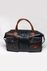 Sac de voyage en cuir Steve McQueen Duke 48h bleu marine