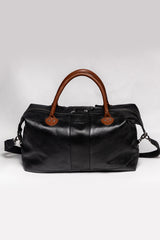 Sac de voyage en cuir Steve McQueen Duke 48h noir