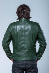 Blouson en cuir 24H Le Mans Edgar vert Homme